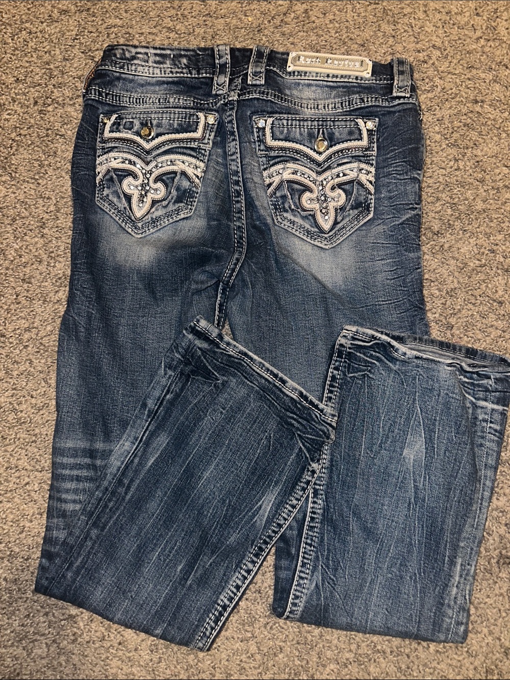Women’s Distressed ROCK REVIVAL 5 Pocket Jeans - Blue